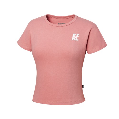 엑스헤일 베이직 로고 크롭 티셔츠 EGWT3S001 (핑크)
